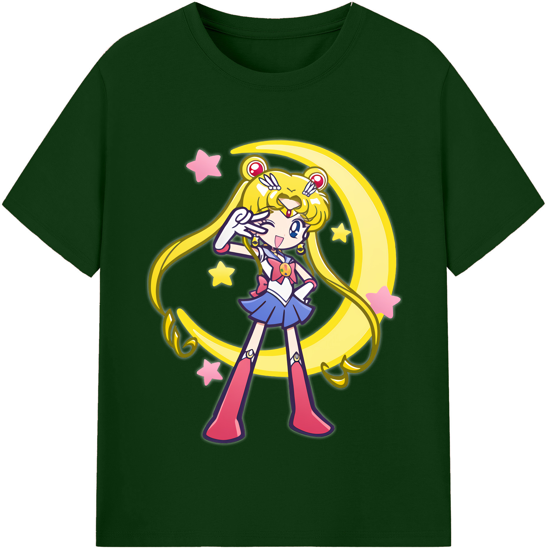 （画像用） 美少女戦士セーラームーン 月野 うさぎ つきの うさぎ Sailor Moon Tsukino Usagi 綿100％半袖Tシャツ（フロントプリント）